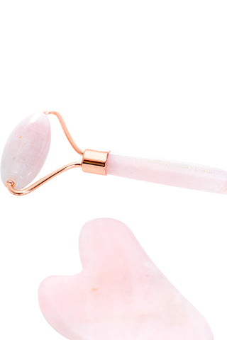 Rose Quartz Facial Roller & Gua Sha Set